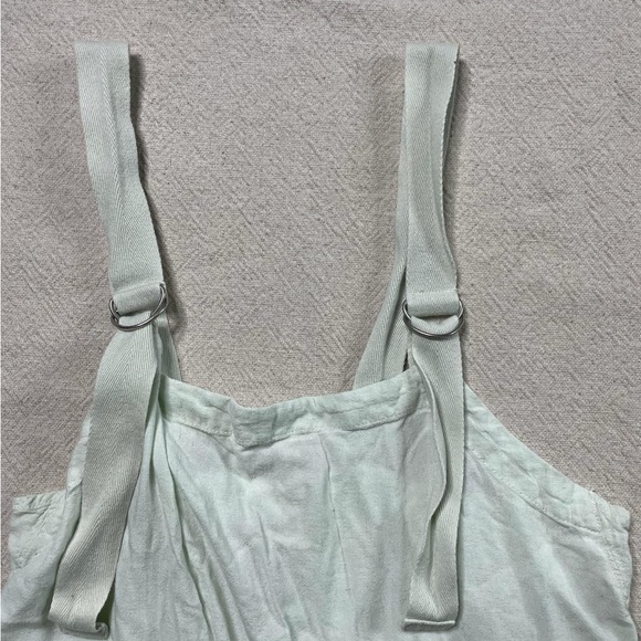 UO BDG Tilly Utility Linen Pastel Green Overalls L - Picture 3 of 7